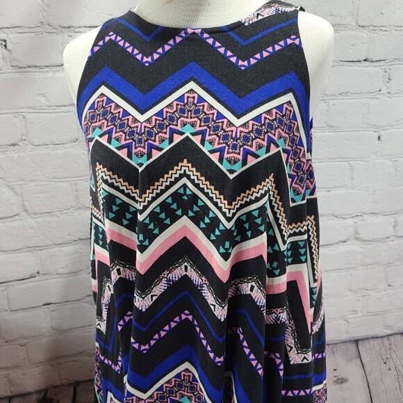 planet gold multi colored zigzag tank top - Picture 4 of 10